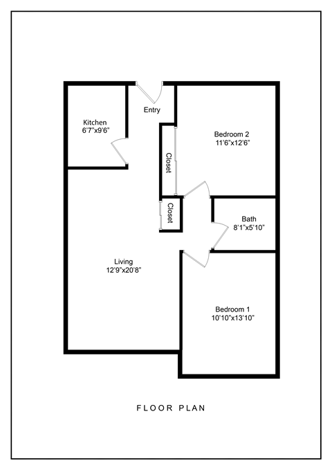 a floor plan of a house with a bedroom and a living room